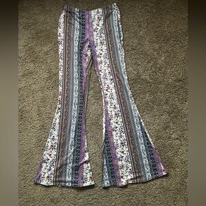 Printed bell bottom pants